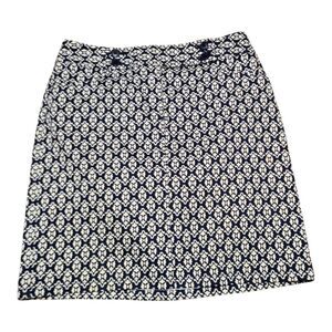 Ann Taylor Navy Geometric Patterend Skirt